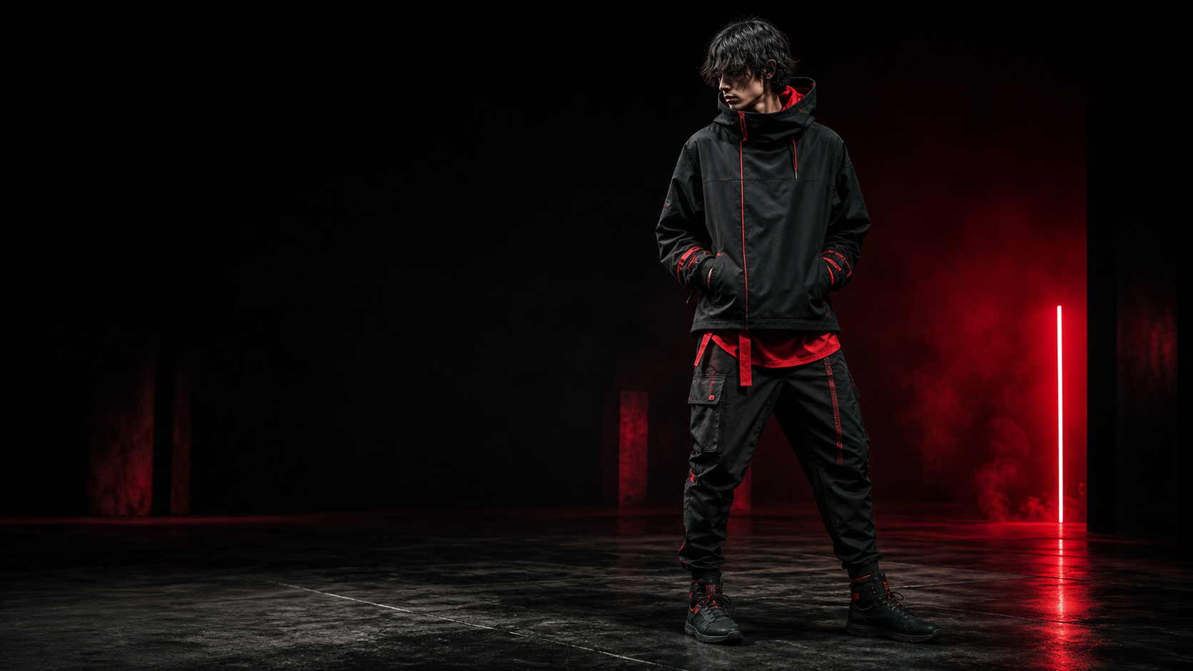 ScarletBeast black and scarlet technical clothing campaign